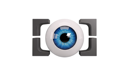 Stylized Eye Icon with Camera Frame