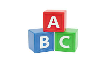 Three Alphabet Blocks: A, B, C