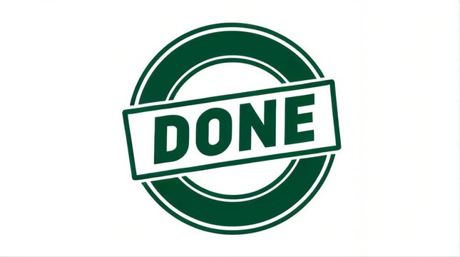 Done green stamp icon