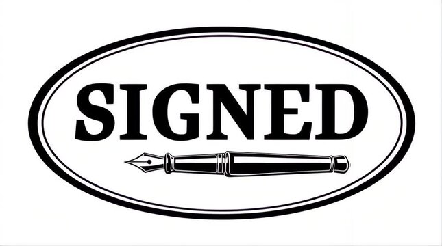 Signed black stamp seal