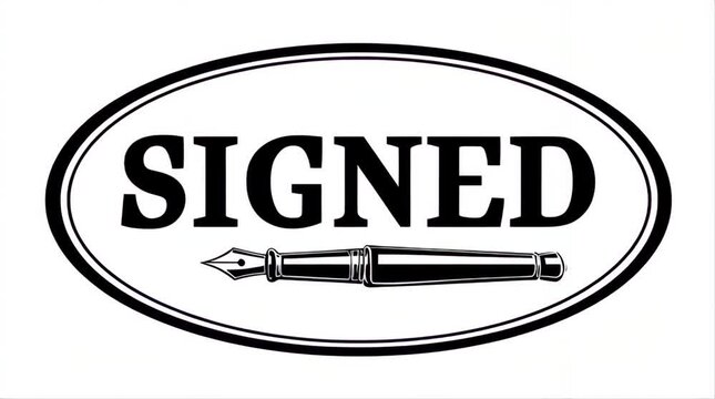 Signed black stamp seal