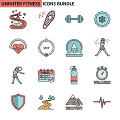 Fitness Icons Set for Health and Wellness.
