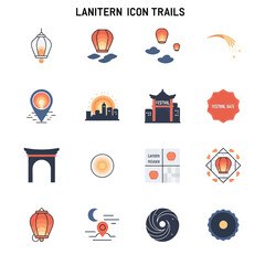 Lantern Icons and Symbols in Various Designs.