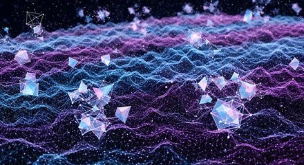 Crystals on a Wavy Network Surface.