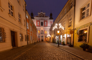 Fara Basilica Poznan Poland at Night