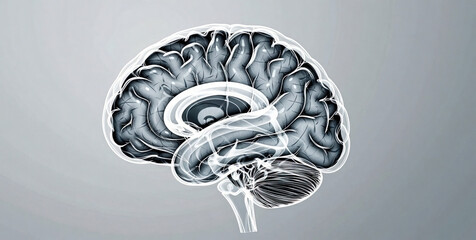 Detailed Medical Illustration of Human Brain Anatomy