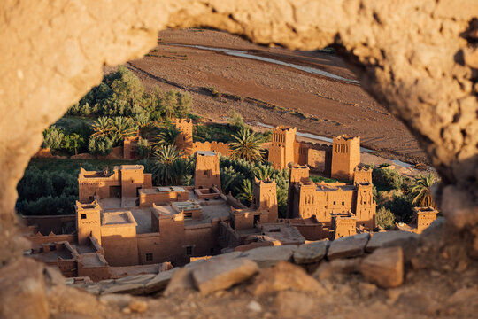 Ait Benhaddou Through Rock Porthole, Morocco