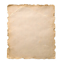A high-resolution image of a transparent, aged, and worn paper background. The paper has a yellowish-brown hue with visible cracks and a tattered edge, giving it an antique appearance.