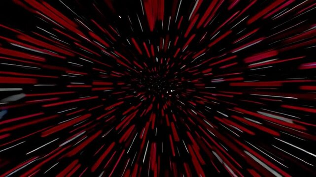 Futuristic space background loop animation flying through cosmic red and black abstract 4K video at 24fps