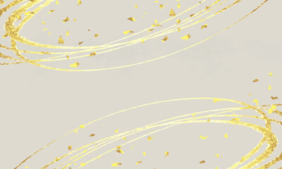 淡い灰色の背景に金色の曲線を描いたベクターイラスト