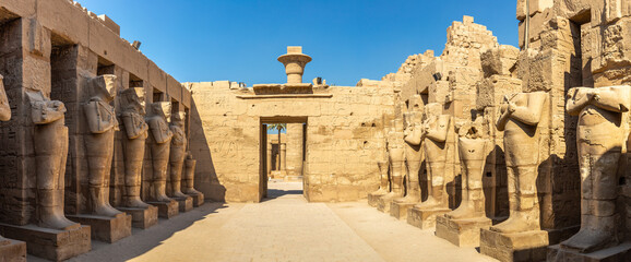Panorama of Karnak temple in a sunny day, Luxor, Egypt