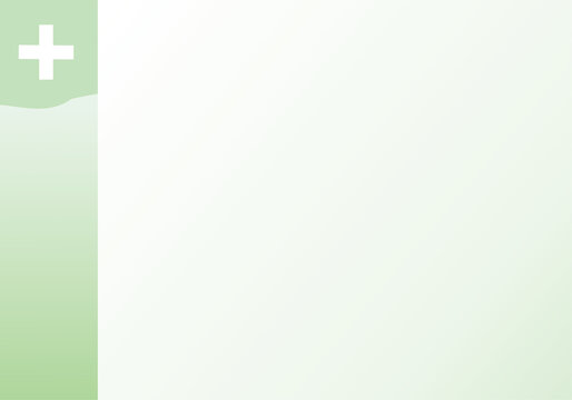 Clean abstract medical background featuring a white plus sign on a soft green gradient edge, perfect for healthcare presentations, first aid, emergency, or health-related design