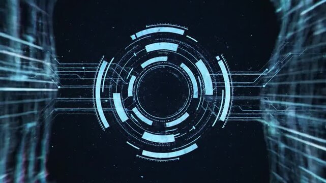 Abstract digital data tunnel futuristic technology background