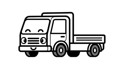 Cartoon Delivery Truck with Smiling Face.