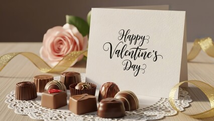Valentines Day chocolates and card gift.