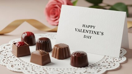 Valentines Day chocolates and card gift.