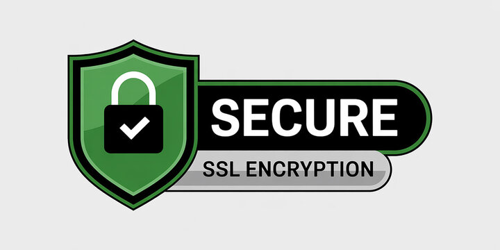 Secure SL Encryption Shield Icon with Lock and Checkmark on Light Gray Background ssl encryption