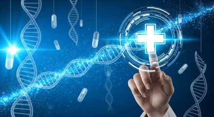 Medicine doctor touching medical global network, Computing electronic medical record. DNA. Digital healthcare and network connection on virtual interface, medical technology and innovation ... See Mor