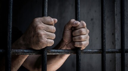 Prisoners in jail a reflection on freedom incarceration and human rights urban environment close-up perspective social issues