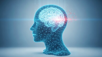 Innovative technology and artificial intelligence concept with human brain