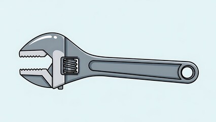 Obraz premium Adjustable Wrench Tool on Light Background.