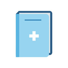 Fototapeta premium Medical Book Icon with Cross Symbol