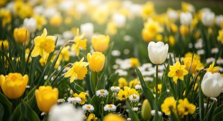 Obraz premium Field of Yellow Daffodils.