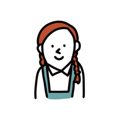 Obraz premium 私立小学校の制服を着た女の子のイラストアイコン