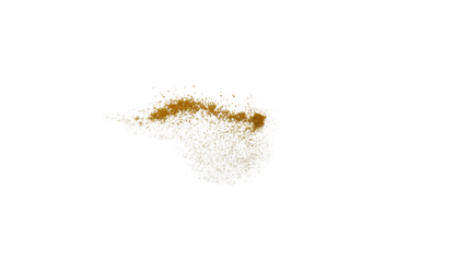 Yellow Turmeric Powder Splash Isolated on White Background