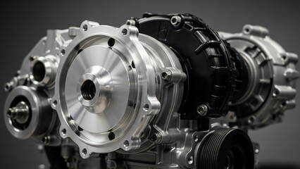 Closeup of a Mechanical Engine Component.