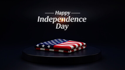 Happy independence day usa celebration with american flag cake