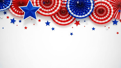 Independence day usa patriotic celebration background with american flag colors and stars