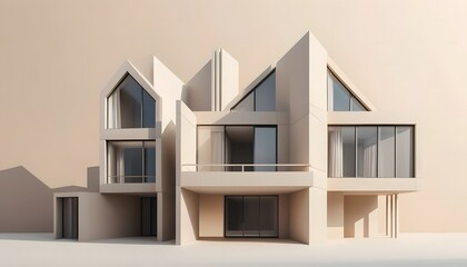 Modern Minimalist Architecture Residential Building Design.