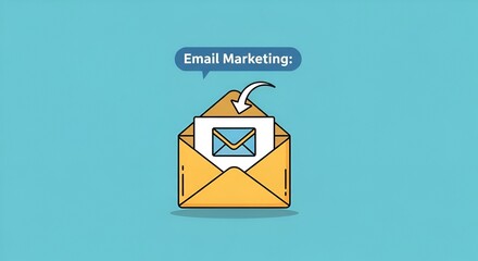 Email Marketing Concept with Open Envelope and Emerging Email on Screen