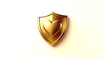 Dark ivory background with gold shield heart symbol, integrity and ethical leadership
