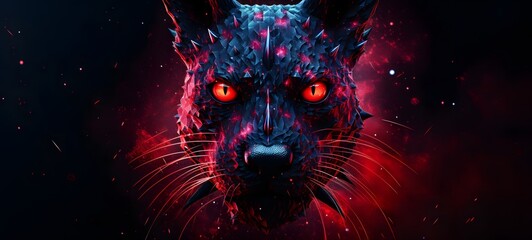 Pointillist Grunge Design Cerberus Demon