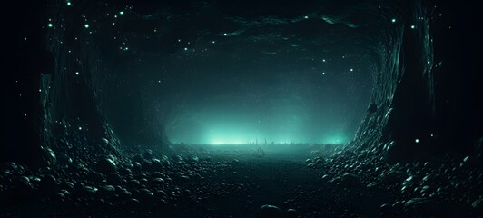 Pointillist grunge design of cave of monsters with abstract dotted pattern,generative AI