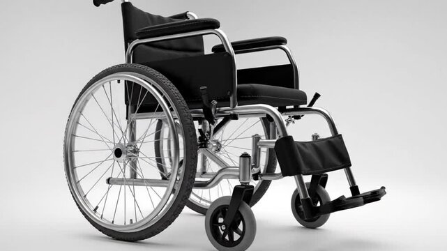 Wheelchair on white studio background.