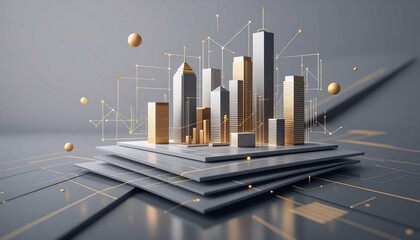 Market economy trading graph chart finance growth business investment success