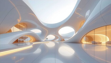 Abstract digital background featuring luxury minimalist structure and glowing illumination