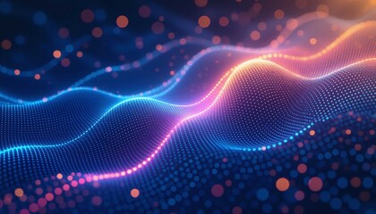 Futuristic big data science concept with algorithm network visualization technology