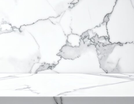 Elegant White Marble Texture Background for Product Display and Presentation.