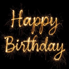 Sparkling Happy Birthday Wishes on a Dark Background.