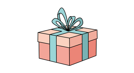 Obraz premium A beautifully wrapped gift box with a ribbon bow perfect for celebrations and special occasions.