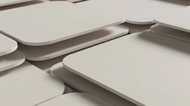 Abstract geometric shapes with rounded corners on white background