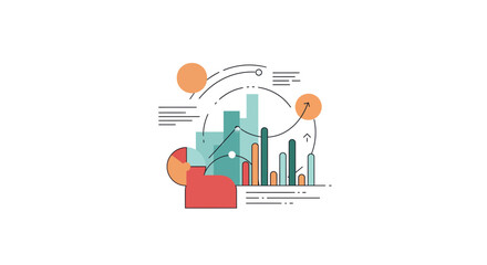 Data visualization and analysis of business performance and growth.