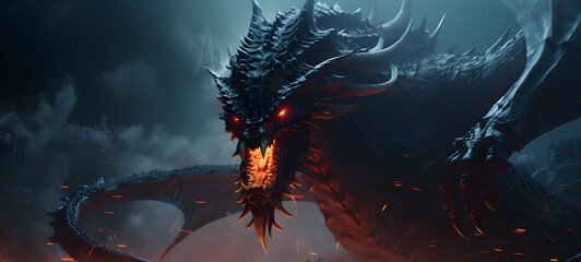 Fototapeta premium realistic photo of a glossy Kraken dragon,generative AI