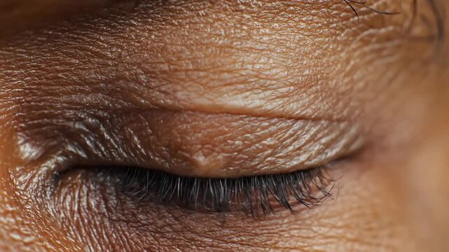 Close up of human eye with detailed iris and visible blood vessels
