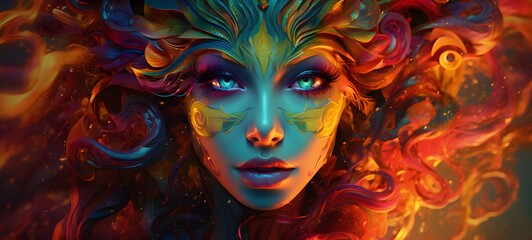 realistic photo of a glossy Medusa ifrit,generative AI