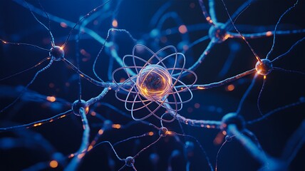 Atomic energy and quantum physics abstract concept
